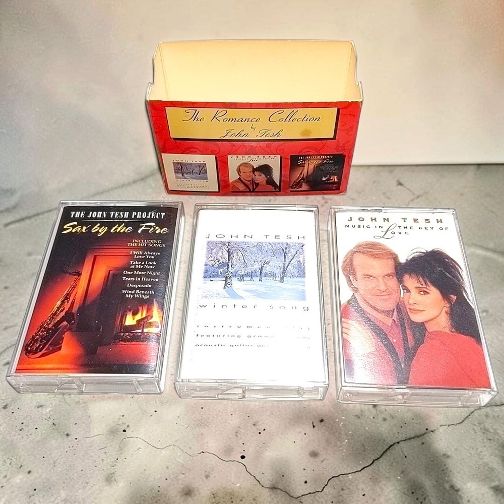 VTG John Tesh Romance Collection 3 Cassette Tape Box Set Music In Key Love 90s